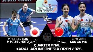 QUARTER FINAL FUKUSHIMA/MATSUMOTO (JPN) vs LI/LUO (CHN)[WD] KAPAL API indonesia Open 2025 Badminton