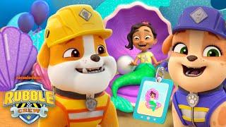 Rubble Builds a Mermaid Tail for a Birthday Party! w/ Mix, Wheeler & Charger | Rubble & Crew