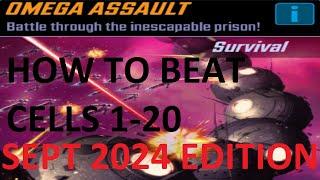 HOW TO BEAT CELLS 1-20 ON OMEGA ASSAULT/KYLN  - MSF - MARVEL STRIKE FORCE -SEPT 2024 EDITION