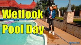 Wetlook Pool Day | Wetlook shirt | Wetlook Girl in Pool