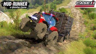 Spintires: MudRunner - CASE IH Tractor Fails To Drive Up A Steep Uphill