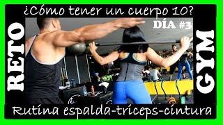 RETO: CÓMO TENER UN CUERPO 10, DÍA 03 -RUTINA ESPALDA, TRICEPS Y CINTURA-