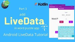 #3 Android LiveData Tutorial - Android LiveData example - Android MVVM tutorial