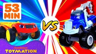 Race Car Blaze vs. Pirate Crusher Compilation! | Blaze and the Monster Machines Toys | Toymation