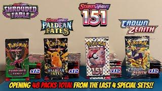 I opened 48 PACKS from the LAST 4 SPECIAL SETS to hunt for RARE POKEMON CARDS! (pokemon card opening