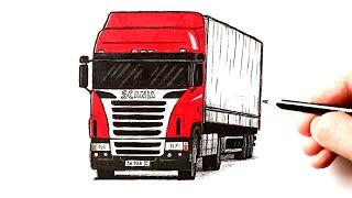 How to draw a Scania truck | Ehedov Elnur