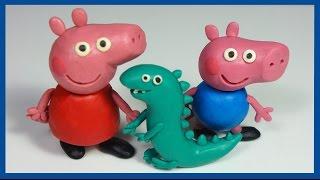 Лепим Джорджа из пластилина из мультика Свинка ПЕППА. George from Peppa Pig.