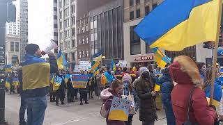 Protest to support Ukraine. Chicago. Протести на підтримку України, Чикаго, 6 березня