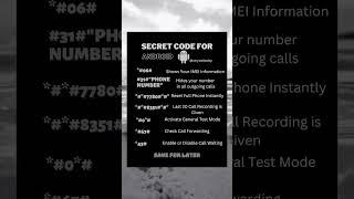 Android codes #phone #android #useful #usefultips #lifehacks