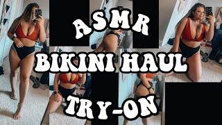 ASMR | Bikini Try-on Haul | Close-Up Whispers | (Fabric Sounds)