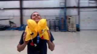 Airplane life vest inflation!