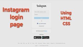 Instagram login page clone using HTML and CSS