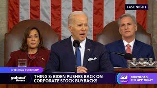 President Biden pushes back on stock buybacks during State of the Union