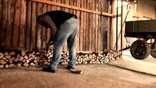 #1 Firewood prepping, stacking some black walnut