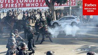 RAW VIDEO: Anti-ICE Protesters Clash With LAPD Officers In Los Angeles, California