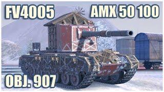 FV4005, Object 907 & AMX 50 100 • WoT Blitz Gameplay