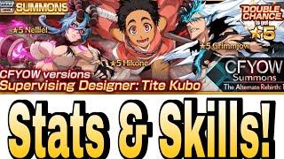 CFYOW Round 1 - Nelliel, Grimmjow, Hikone Stats & Skills Analysis! - Bleach Brave Souls