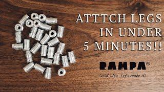 How to Attach Steel Table Legs using Rampa Threaded Inserts and Bolts