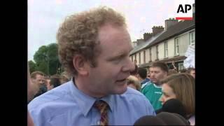 NORTHERN IRELAND: MARTIN McGUINNESS HIT ON HEAD DURING DISTURBANCES