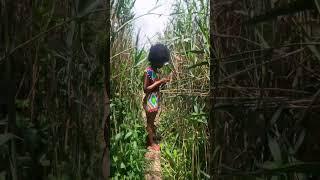 African girl in the wild
