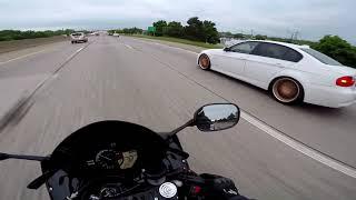 R1 vs BMW vs R6 - just having fun 