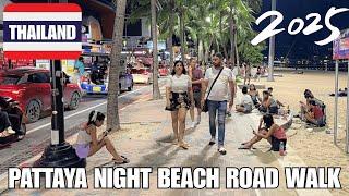 Pattaya Thailand 4k Beach Road Night Walking Tour 2025