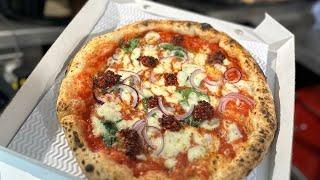 My Nduja pizza baked live and unedited with @gozney Dome in my Chevy p10 pizza truck.