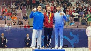 Karate world games 2022 male kumite medal award ceremony Dastonbek Otabolaev