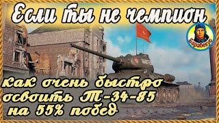 ВЫУЧИ ТАКТИКУ 55% ПОБЕД: успеешь за каникулы на Т-34-85 Т 34-85 wot