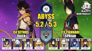 C4 Sethos Taser & C3 Tighnari Spread | Spiral Abyss 5.2 / 5.3 | Genshin Impact 【原神】