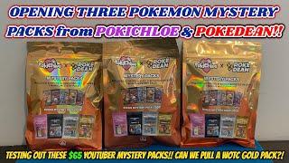 I opened THREE @PokiChloe & @PokeDean Pokemon Mystery Packs -- Can we pull a GOLD VINTAGE PACK?!