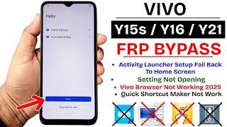 Vivo Y15s - Y16 - Y21 Frp Bypass Android 12 New Security Update 2025 | Vivo Y15s Google Bypass NO PC