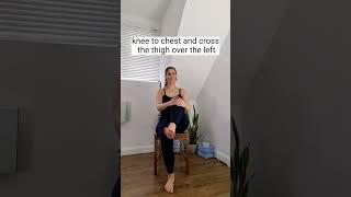Chair Yoga for your Desk Break | Gentle chair yoga you can do sitting at the desk. #chairyoga