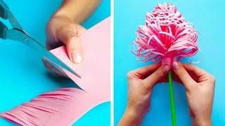 DIY Fluffy Flower • Paper Flower • Easy Paper Flower • Paper Craft • Bharti's Creative Art and Craft