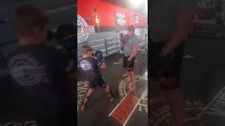 08/23/24 Kyle & Peyton working on kicking combinations #mmakids #fightingkids #martialarts
