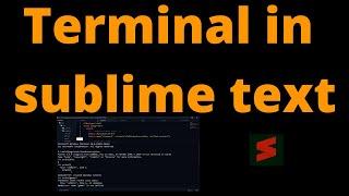 How to add terminal in sublime text ?