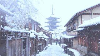 【4K】Heavy snowfall in Kyoto Japan  for two hours/Gion,Yasaka shrine,Kiyomizu Temple /ASMR January