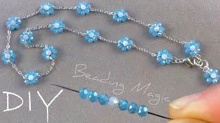 Beaded Flower Necklace Tutorial: Flower Seed Bead Necklace