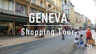 GENEVA 4K   Geneva city walk, Geneva 4k walking shopping