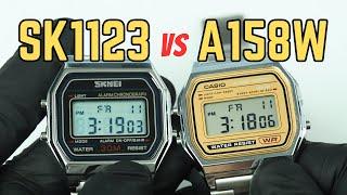 Skmei 1123 vs Casio A158W, Budget Retro Digital Comparison Review