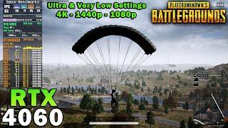 PUBG | RTX 4060 | Ryzen 7 5800X3D | 4K - 1440p - 1080p | Ultra & Very Low Settings