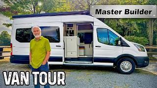 Expert Level Craft Van Build Features Hidden Bath & Clever Storage | HUGE Solar & Lithium