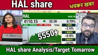 HAL share latest news today,Buy or not,hal share analysis,target tomorrow,hal share news