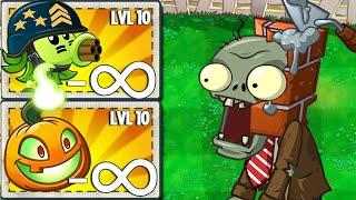 Every Plants POWER UP Infinite Vs Brickhead Zombie level 15 - Who will win? - PvZ 2