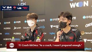 T1 Coach kkoma: "As a coach, I wasn't prepared enough."