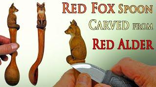 Hand Carved Fox Coffee Scoop