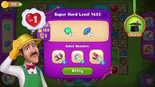 Gardenscapes Super Hard Level 4683 No boosters