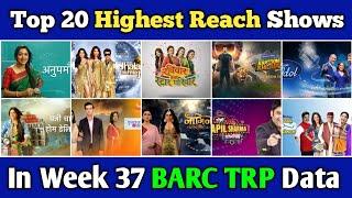 Top 20 Highest Reach Shows in Week 37 BARC TRP Report