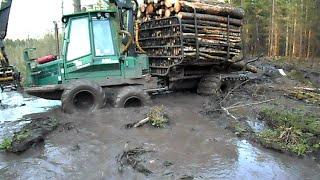 Logging with Timberjack 810B, wet conditions