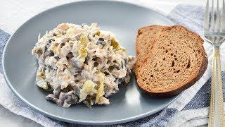 САЛАТ с курицей и грибами  Сытный и ОЧЕНЬ вкусный